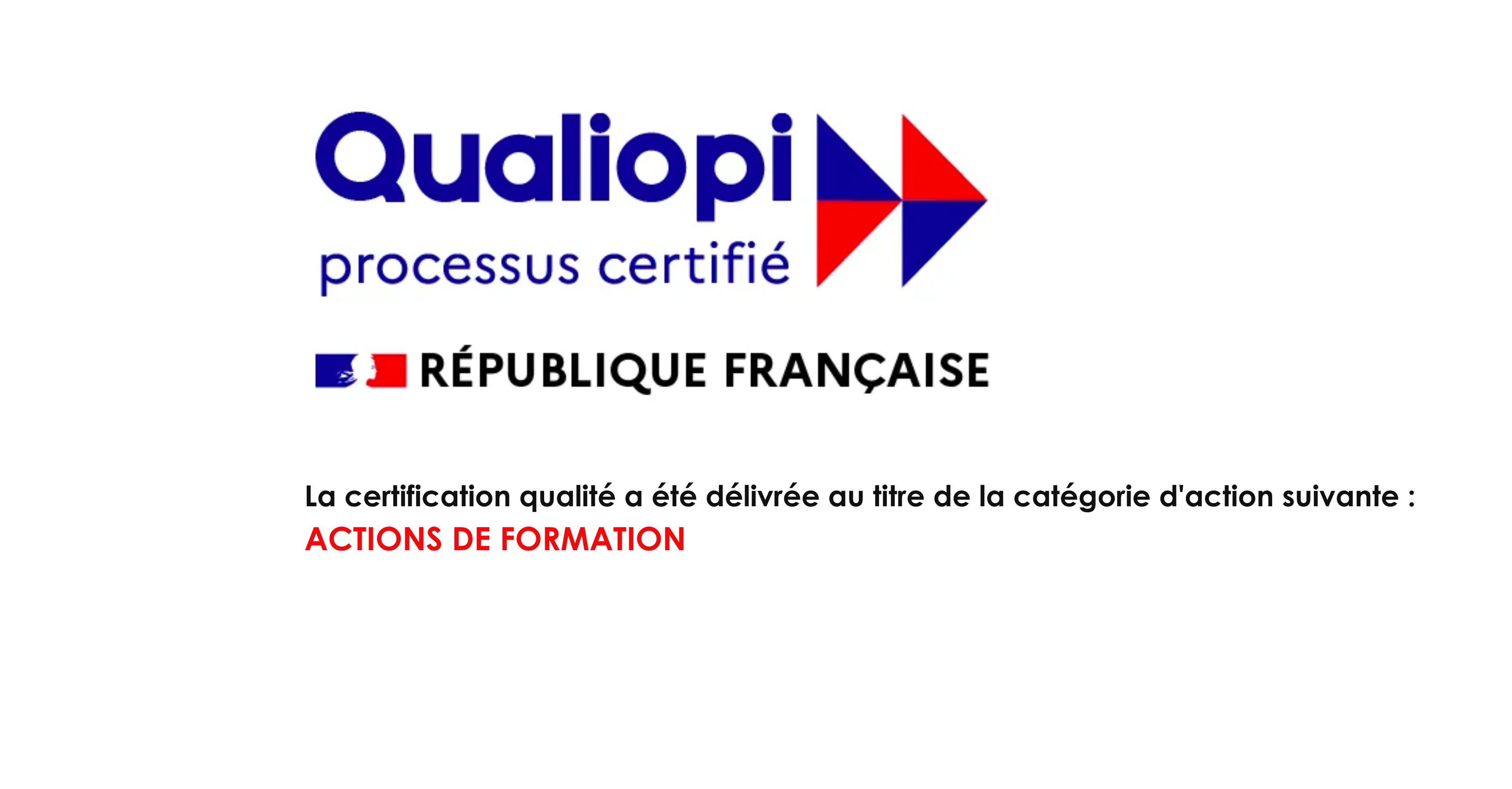 Qualiopi — processus certifié — République Française — actions de formation